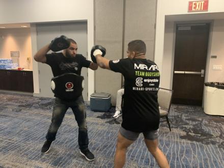 Josh Jones pre-fight warmup