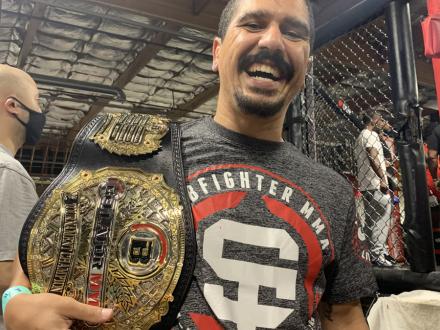 I stole AJ's belt... It's mine now... I am the champ