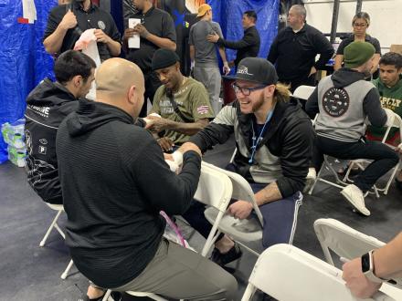 Jeff Sutton getting wrapped up