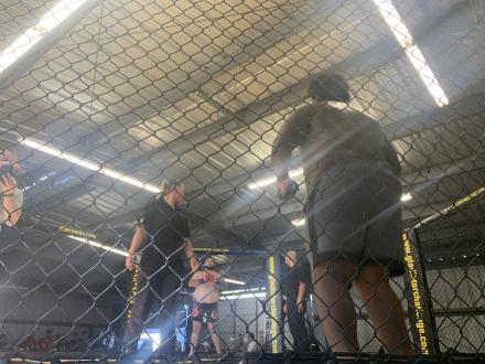 Judges' cage-side view