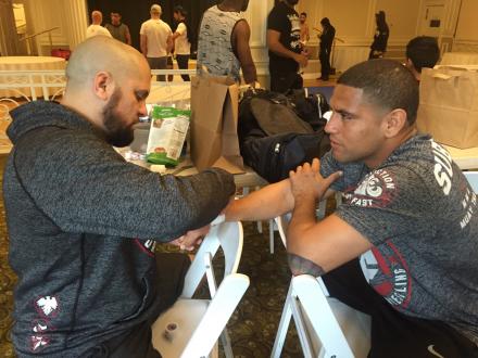 Josh getting wrapped up