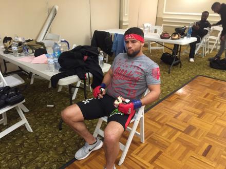 Josh pre-fight relaxing