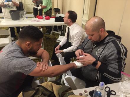 Josh getting wrapped