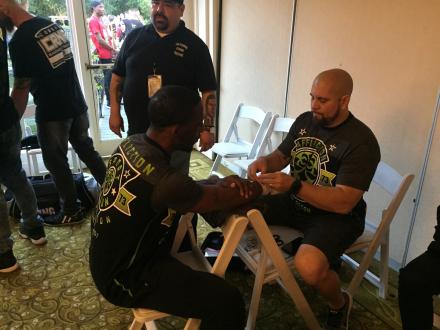 Marlen getting wrapped up