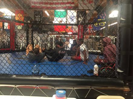 Aaron Pico, AJ McKee, Baby Slice, Antonio McKee & Jamel Williams training before the fights