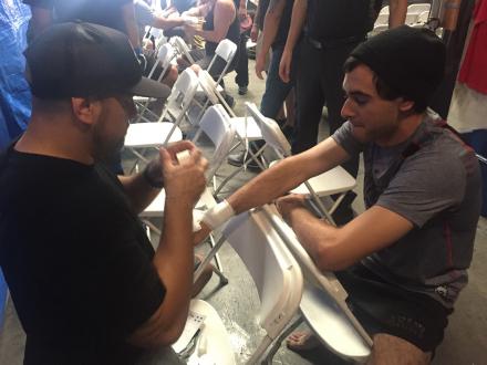 Jacob getting wrapped up