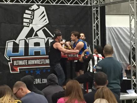 Arm wrestling competition area