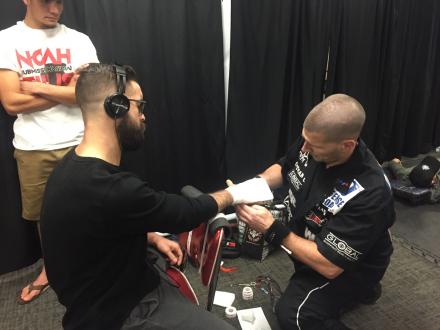 Noah getting wrapped up