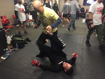 Chad George warming up