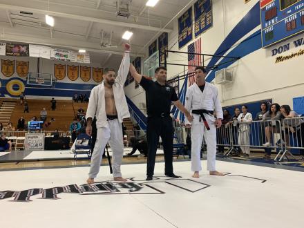 Tameem Hamoui wins gi match 1 by crucifix RNC